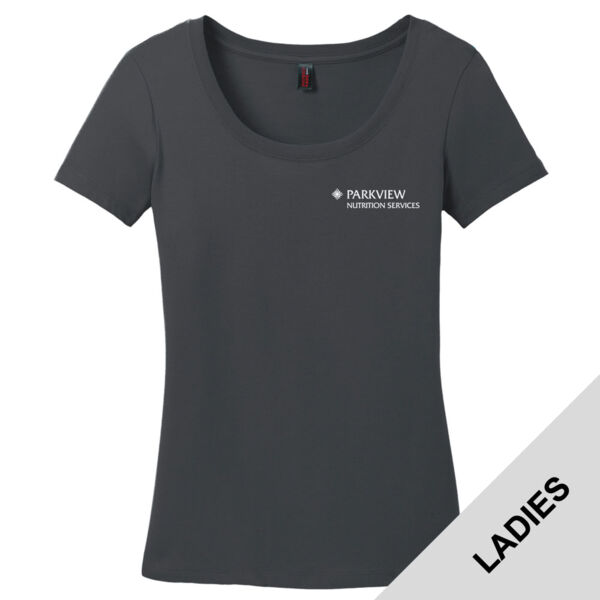 DM106L - S382E035 - EMB - Parkview Nutrition Ladies Scoop T-Shirt Thumbnail