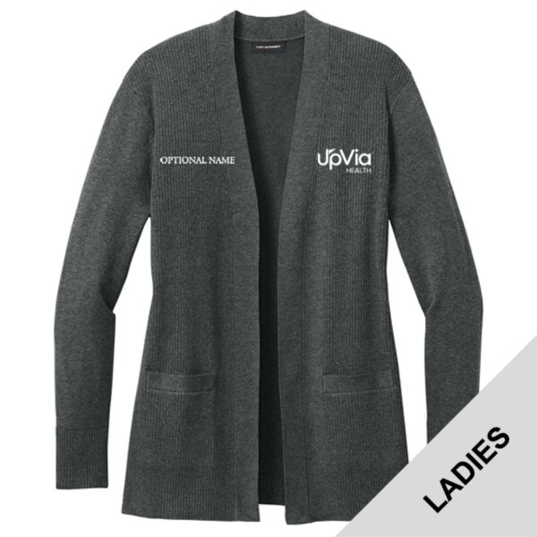 LSW2890 - EMB - UpVia Logo - Ladies Open Front Cardigan Thumbnail
